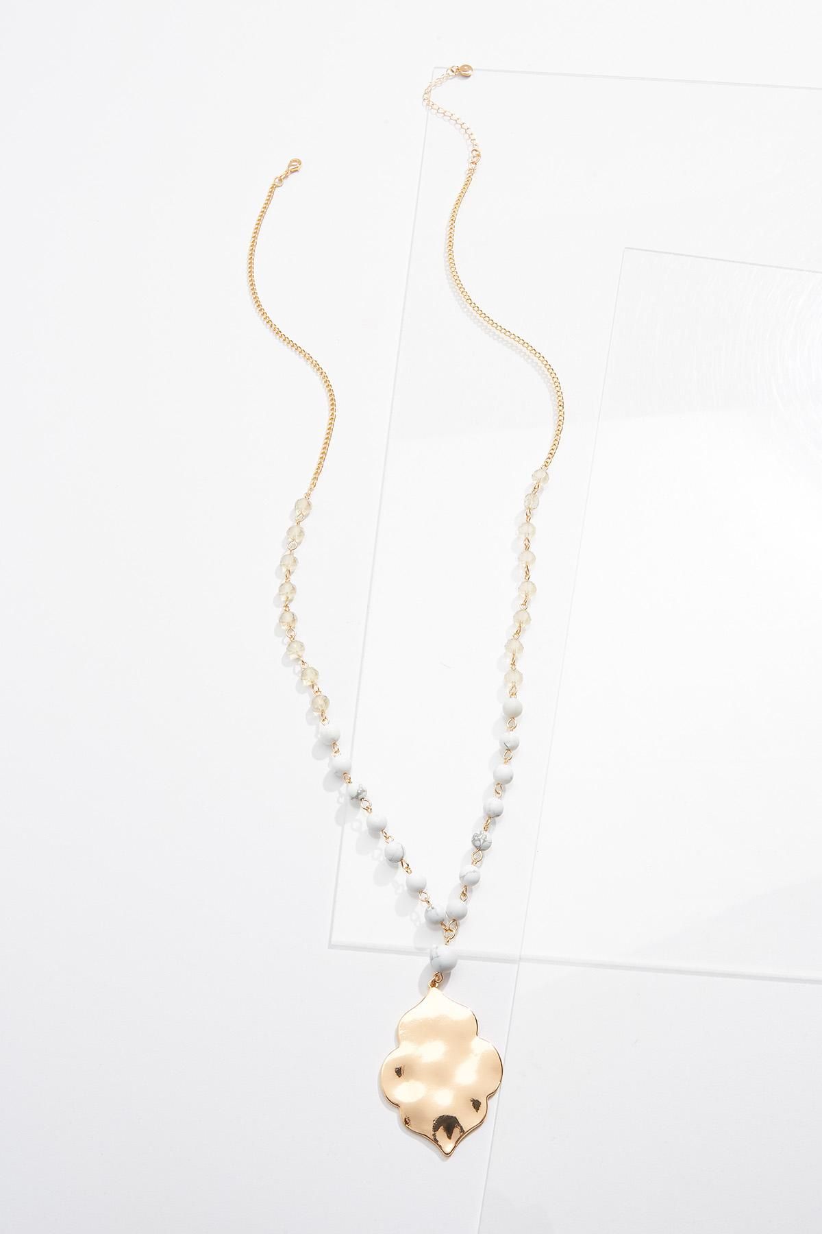 Gold Pendant Beaded Necklace | Cato Fashions