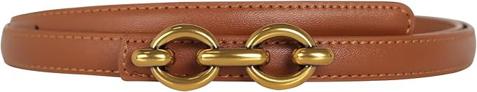 Women's Leather Belt with Buckle - Ideal for Dresses, Jeans, and Coats | Amazon (US)