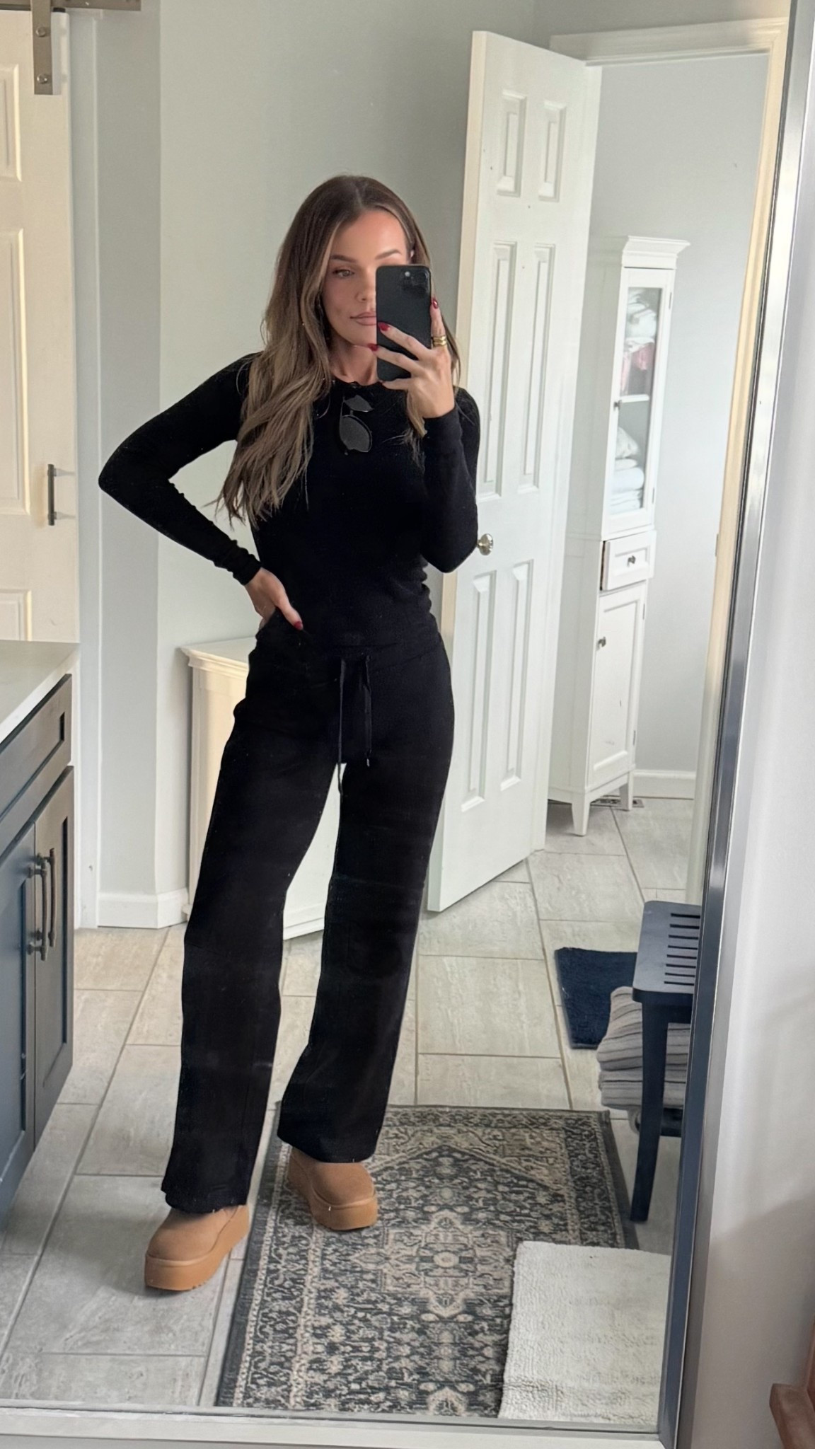 Outfit of the day today for errand running! My favorite ARITZIA ribbed tops now in cozy pants to make the cutest sets.  Would recommend getting a longer length if you’re any taller than 5’4” ish or so! 

#LTKmomlife #LTKootd #LTKFindsUnder100