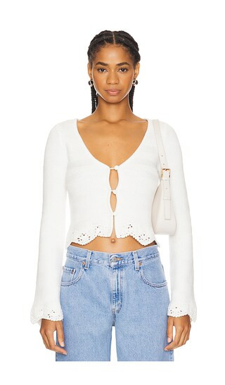 Heidi Cardigan in White | Revolve Clothing (Global)