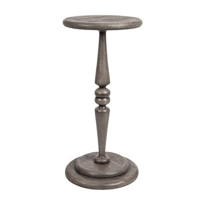 Storied Home Bishop Pedestal Cocktail Side Accent Table: No-Tool Assembly, Acacia Wood, Space-Saving Design | Target
