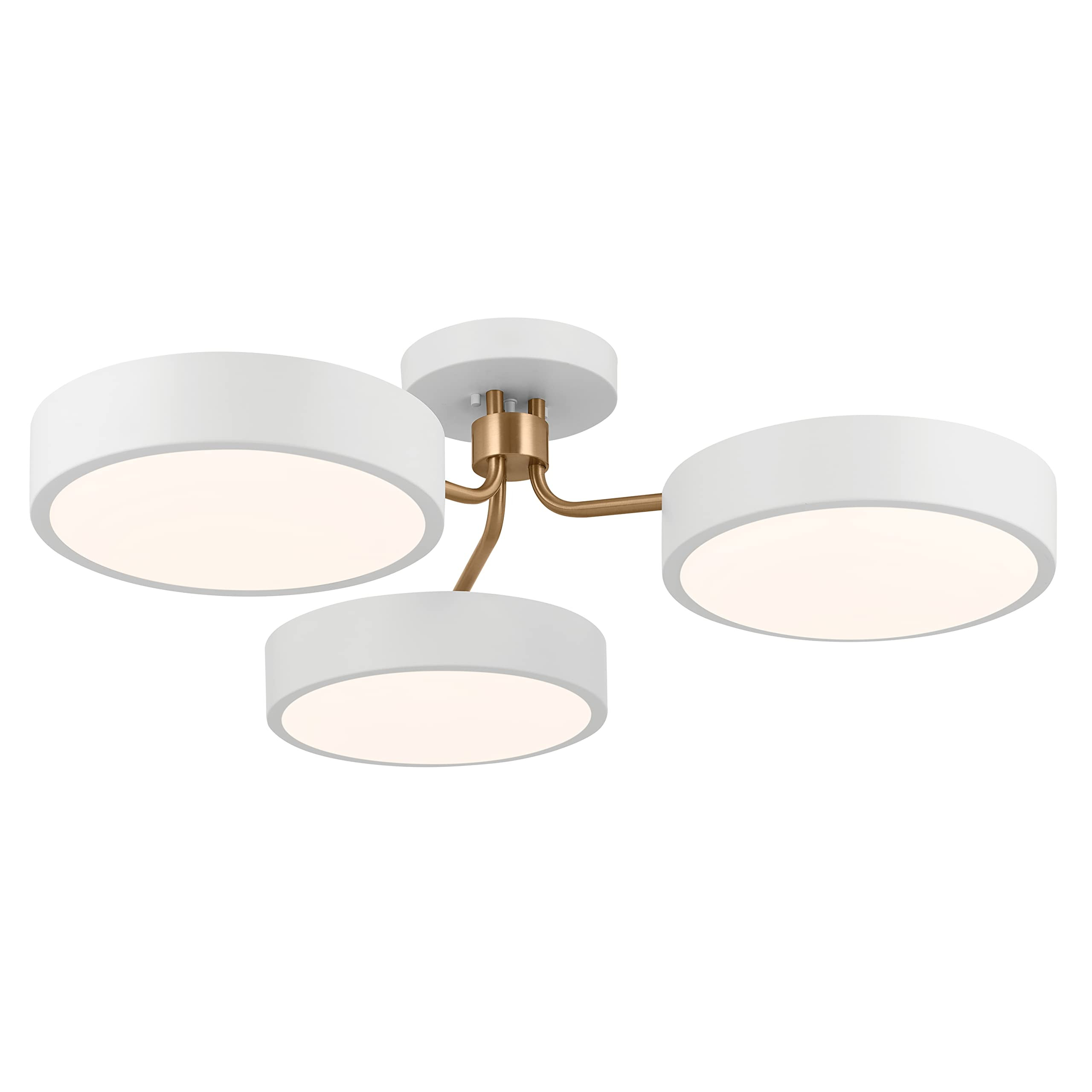 KICHLER Sago 52604WHCPZ Semi Flush LED 3-Light 40˝ with Clear Acrylic with Inside Satin Etch in ... | Amazon (US)