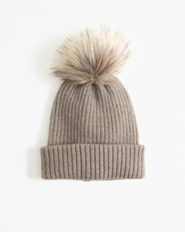 Women's Pom Beanie | Women's Accessories | Abercrombie.com | Abercrombie & Fitch (US)