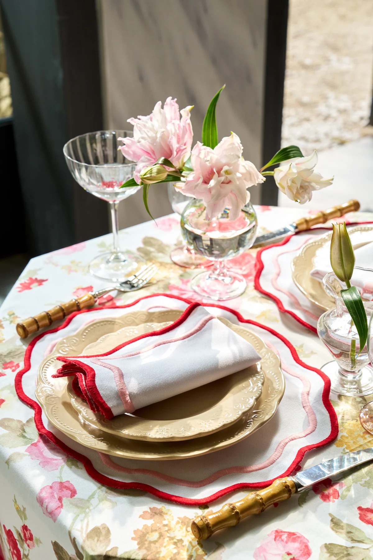 Wild Roses Tablecloth in White | Over The Moon