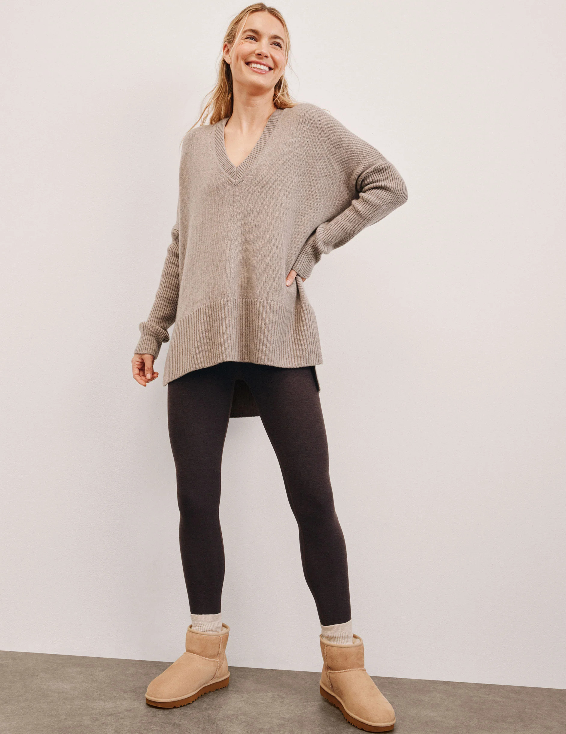 Wool-Cashmere V-Neck Sweater | Beyond Yoga | Beyond Yoga