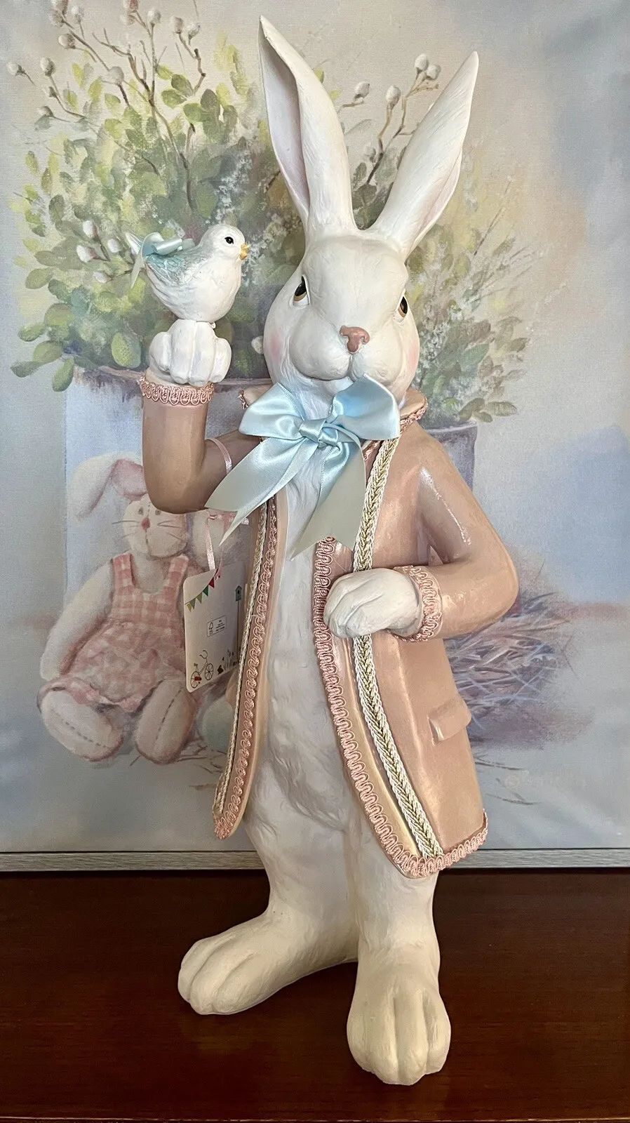 Gentleman Easter Bunny Rabbit In Coat Holding Blue Bird ~ Mark Roberts Inspired  | eBay | eBay US