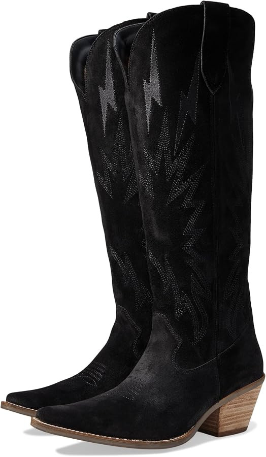 Dingo Womens Thunder Road Embroidered Snip Toe Casual Boots Knee High Mid Heel 2-3" | Amazon (US)