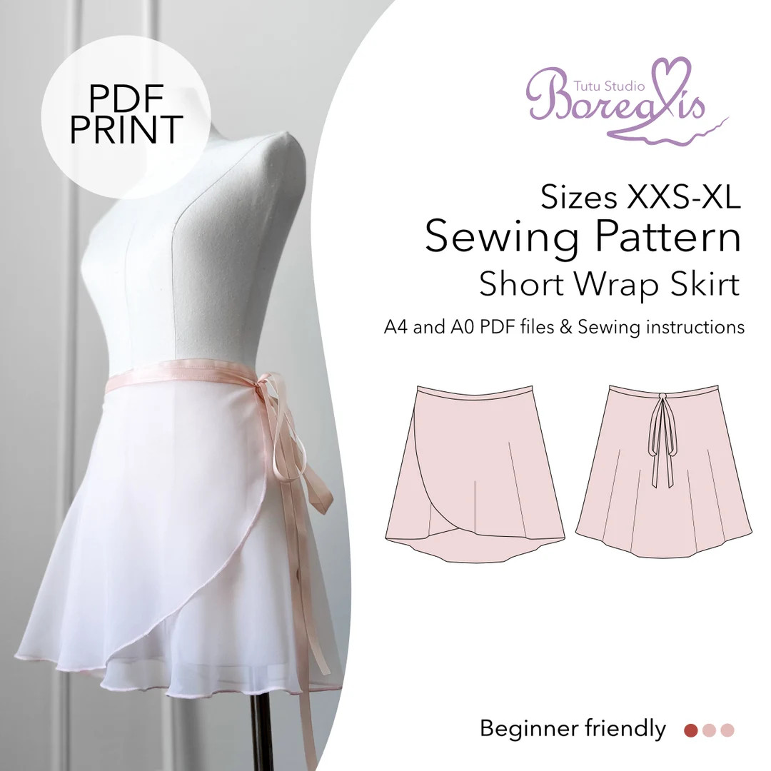 SEWING PATTERN Ballet Wrap Skirt Instant Download Printable Pattern - Etsy | Etsy (US)