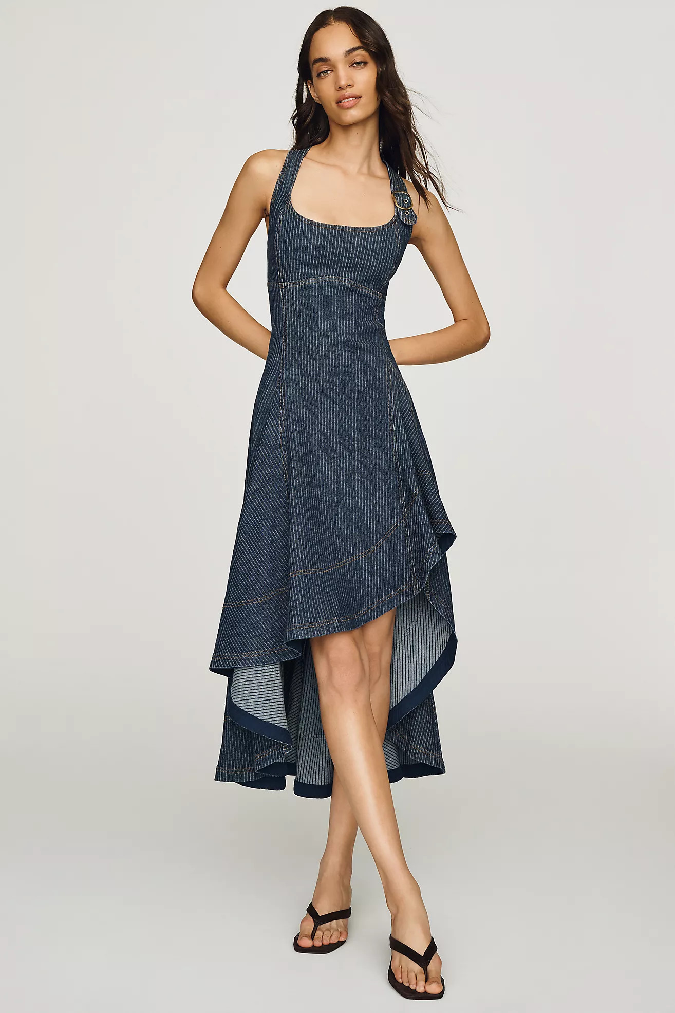 Pilcro Denim High-Low Midi Dress | Anthropologie (US)