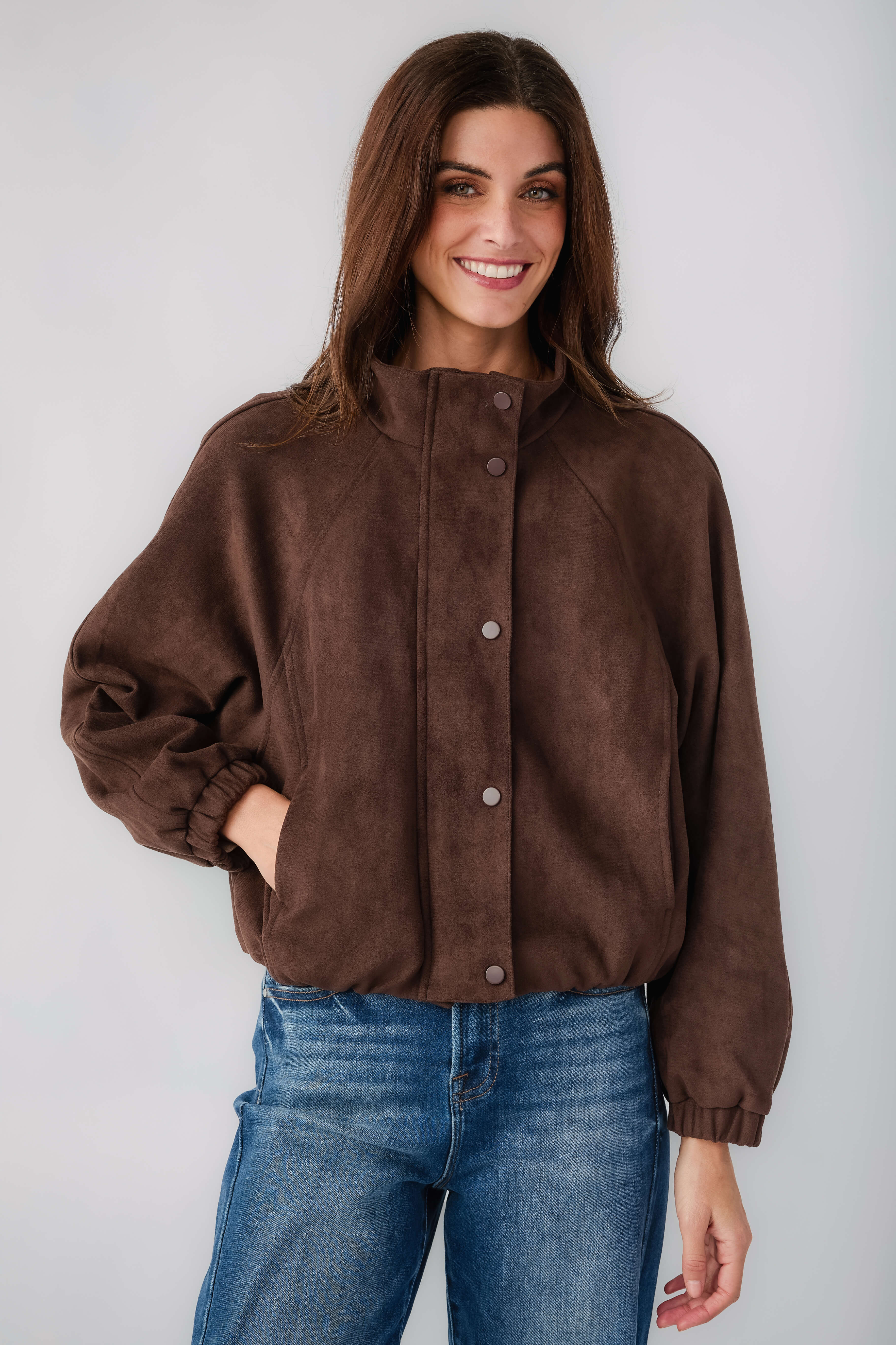 RD Style Mia Faux Suede Ballon Jacket | Social Threads