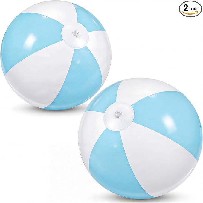2 Pcs Inflatable Beach Balls 16 Inch Large Round Pool PVC Balls Cute Game Toys for Adults Kids Bi... | Amazon (US)