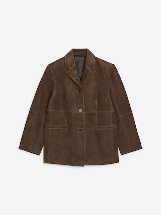 Relaxed Suede Blazer – Dark Brown – Women – ARKET GB | Arket UK