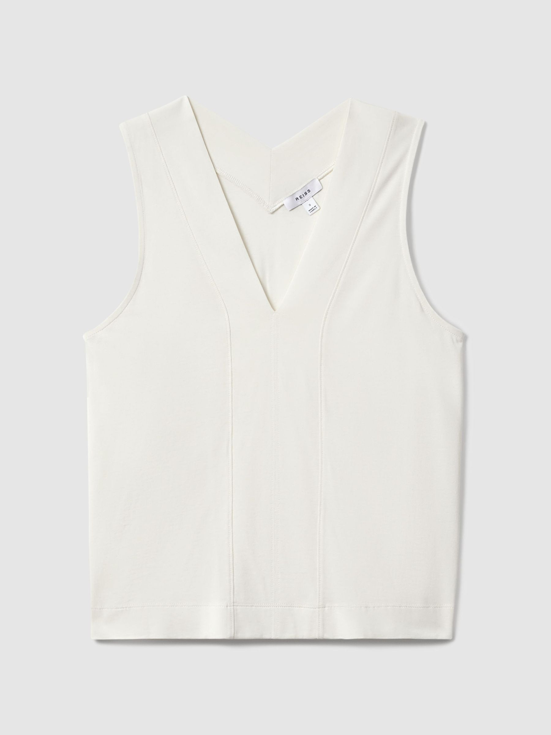 Reiss V-Neck Shell Top in Ivory | REISS | Reiss US