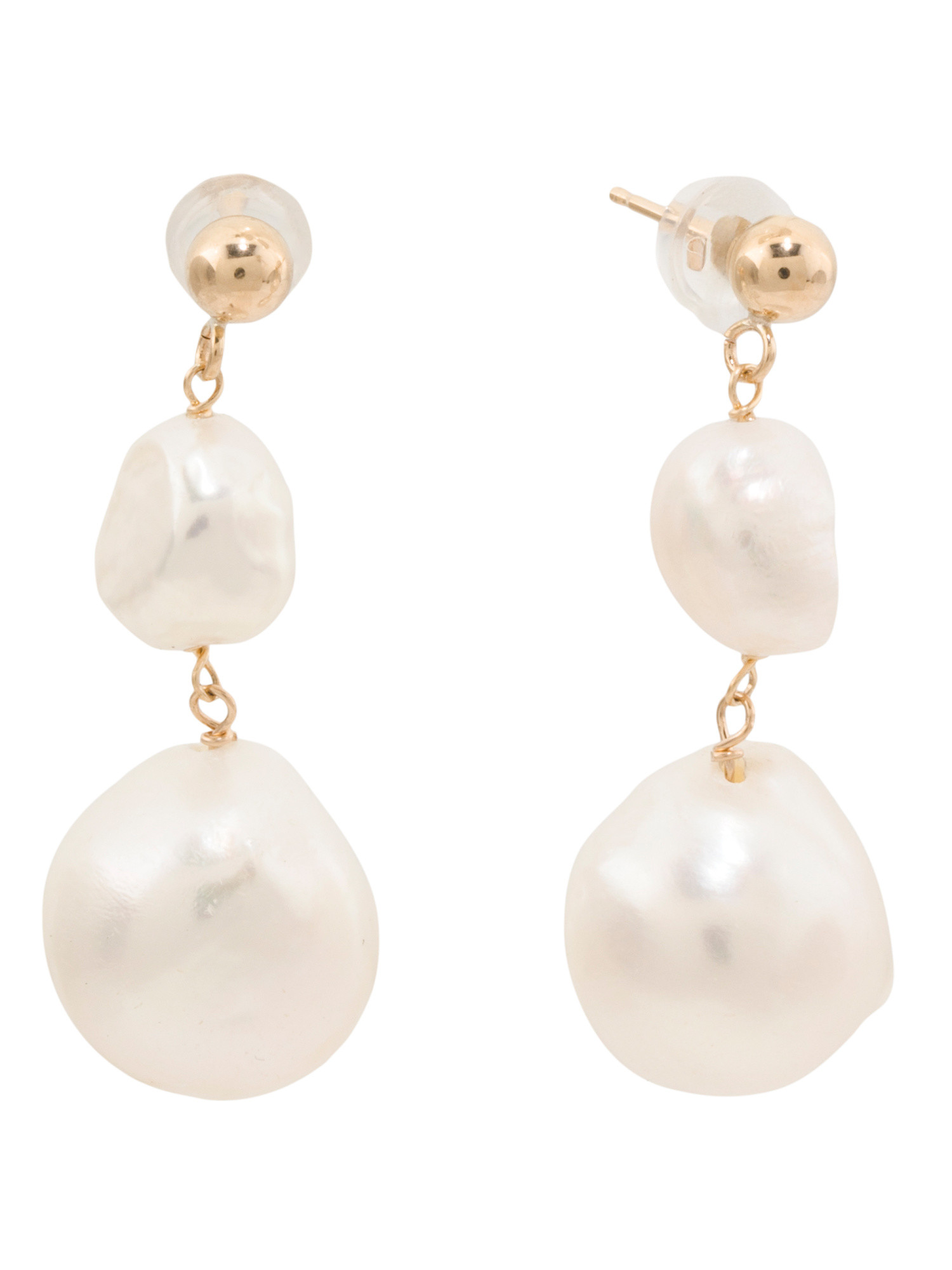 Made In Usa 14kt Gold Freshwater Pearl Dangle Earrings | TJ Maxx