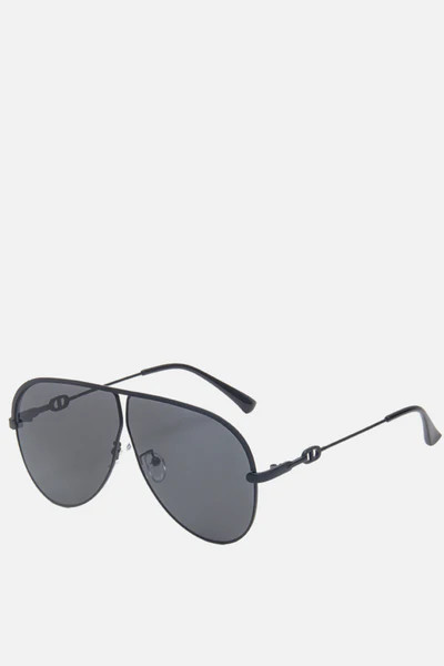 MESSINA Black Oversized Aviators | Noughts and Kisses