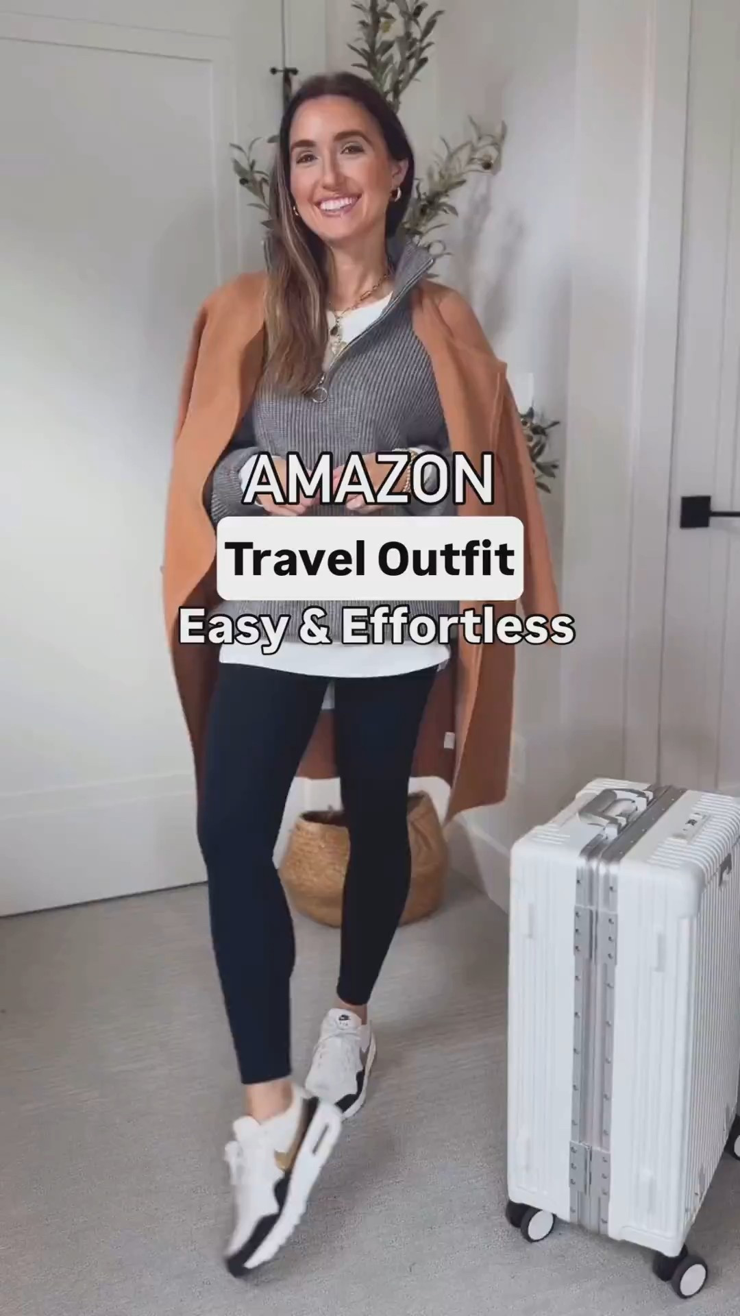 Easy and Effortless Travel Outfit I swear by 🙌🏼✈️ Wearing XS in grey sweater, XS petite in leggings, XS in coatigan, color light brown #traveloutfit #amazonfashion #airportstyle #winteroutfit 


#LTKootd #LTKTravel