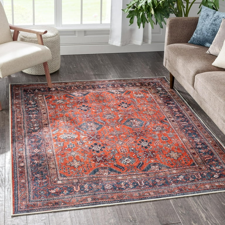 Well Woven Dahlina Red Machine Washable Vintage Style Updated Classic Distressed Persian Area Rug... | Walmart (US)