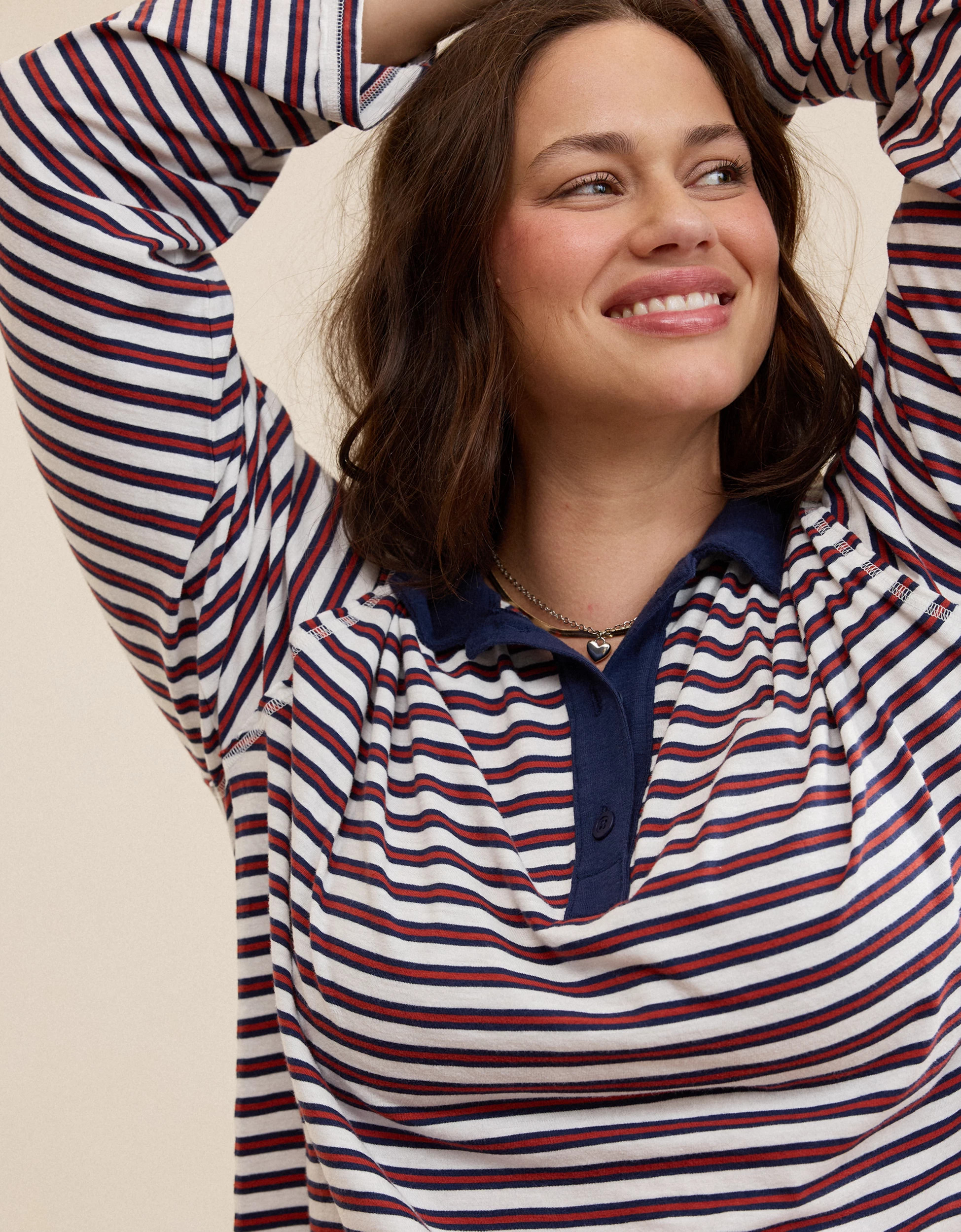 Aerie Cozy Polo Boyfriend T-Shirt | Aerie