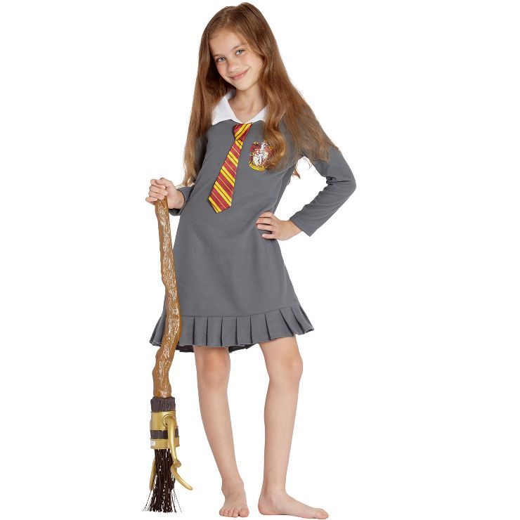Harry Potter Pajama Girls Hermione Gryffindor Uniform With Tie Fleece Nightgown | Target
