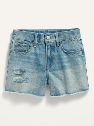 Extra High-Waisted Distressed Cut-Off Jean Shorts for Girls | Old Navy (US)