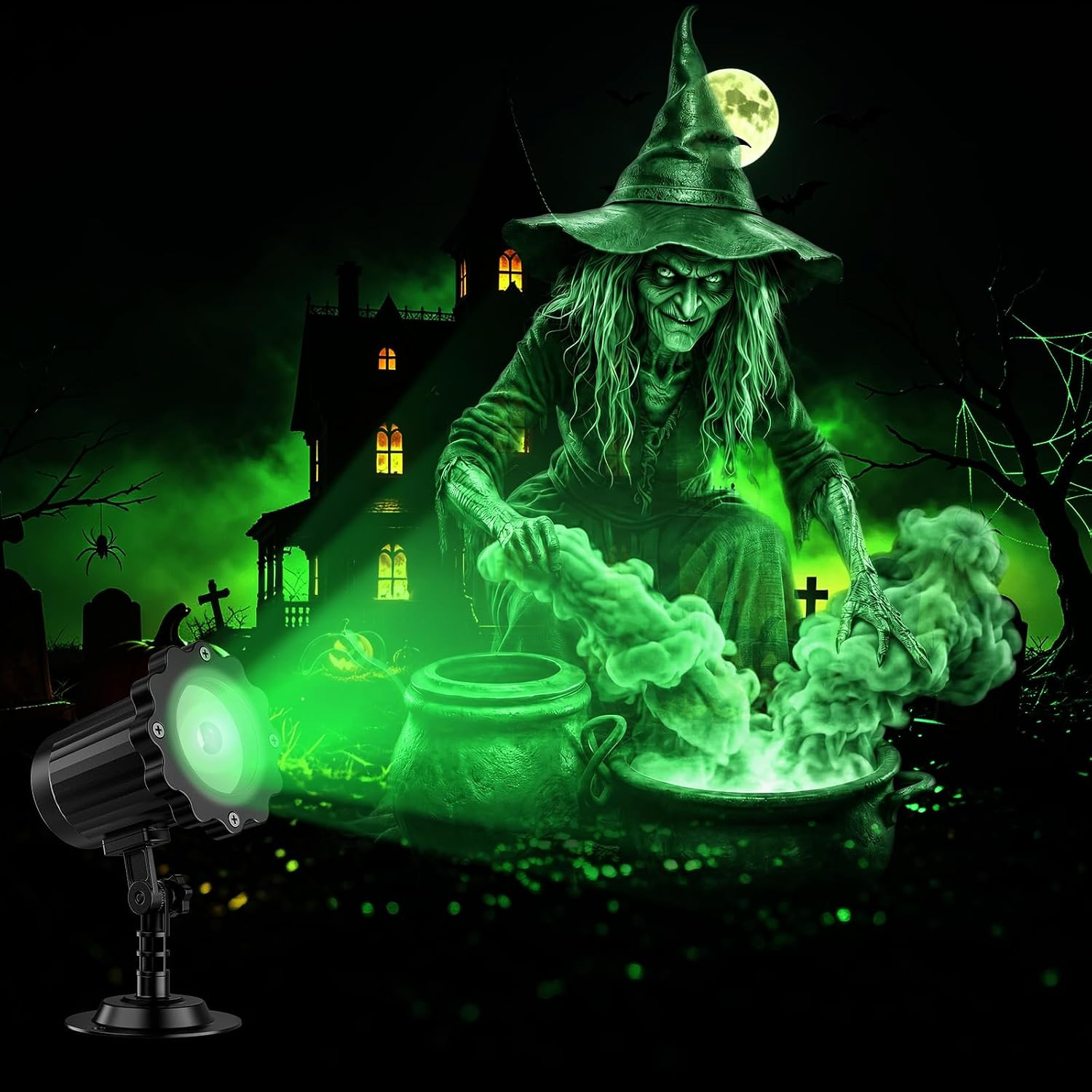 Halloween Projector Light with 3D Green Witches Cauldron Pattern | Amazon (US)