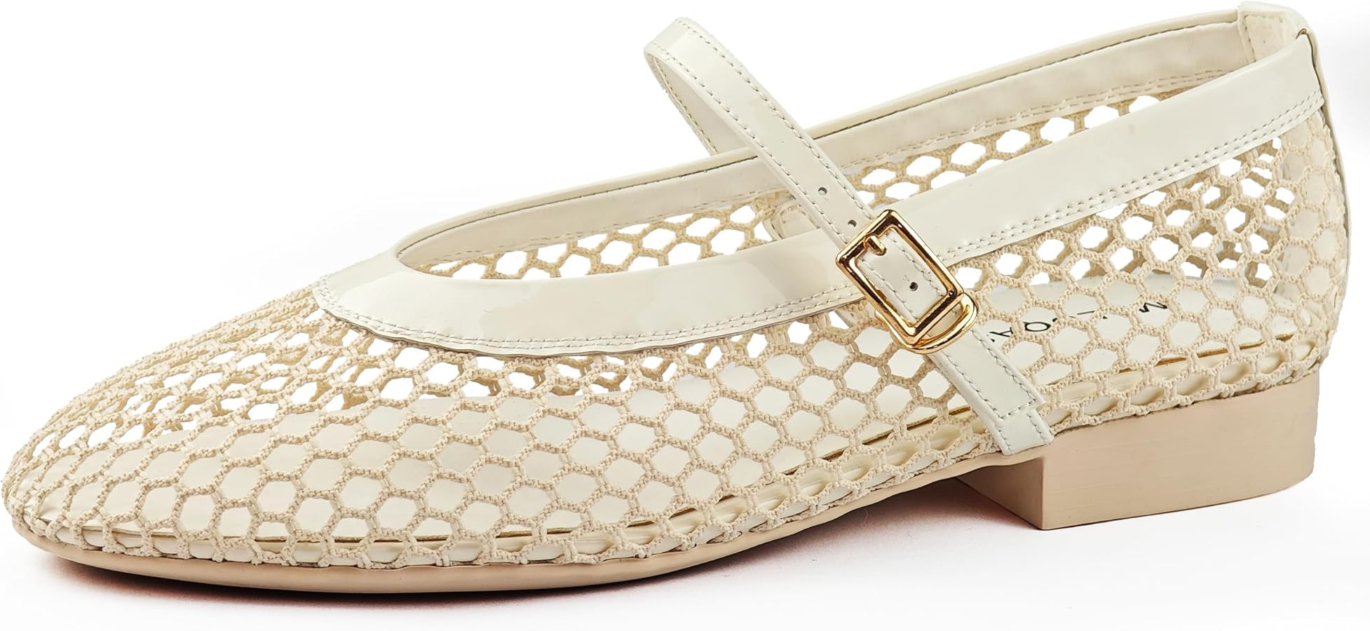 Mesh Flats for Women Ballet Mary Jane Flats Buckle Strap Comfy Casual Office Daily Fishnet Baller... | Amazon (US)