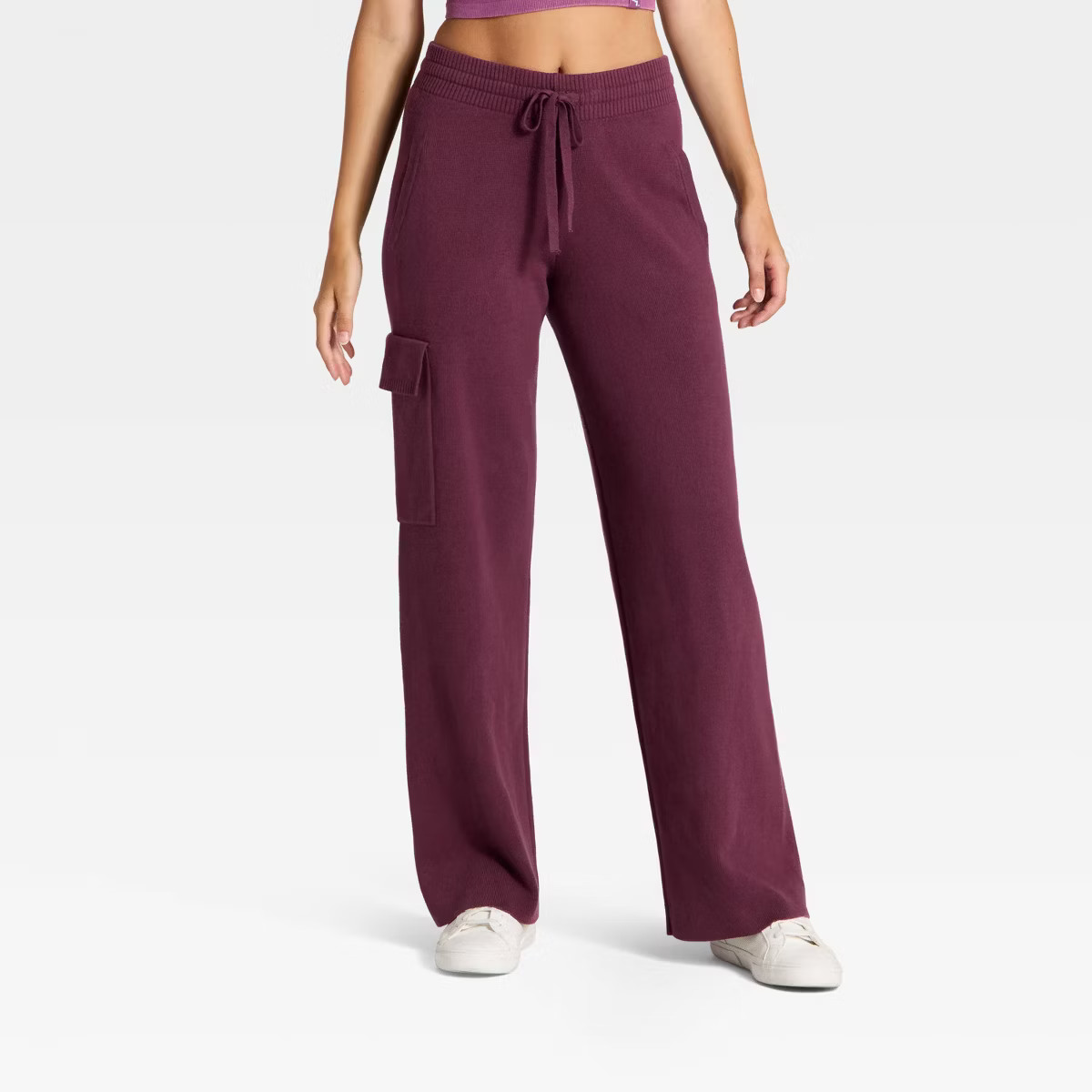 Women's High-Rise Sweater Cargo Pants - JoyLab™ Plum Purple XXS | Target