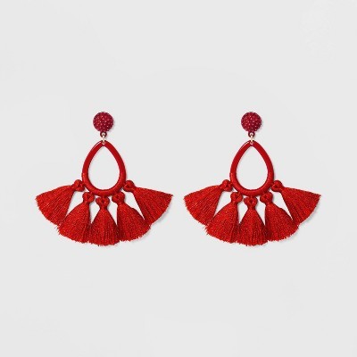 SUGARFIX by BaubleBar Tassel Fringe Hoop Earrings | Target