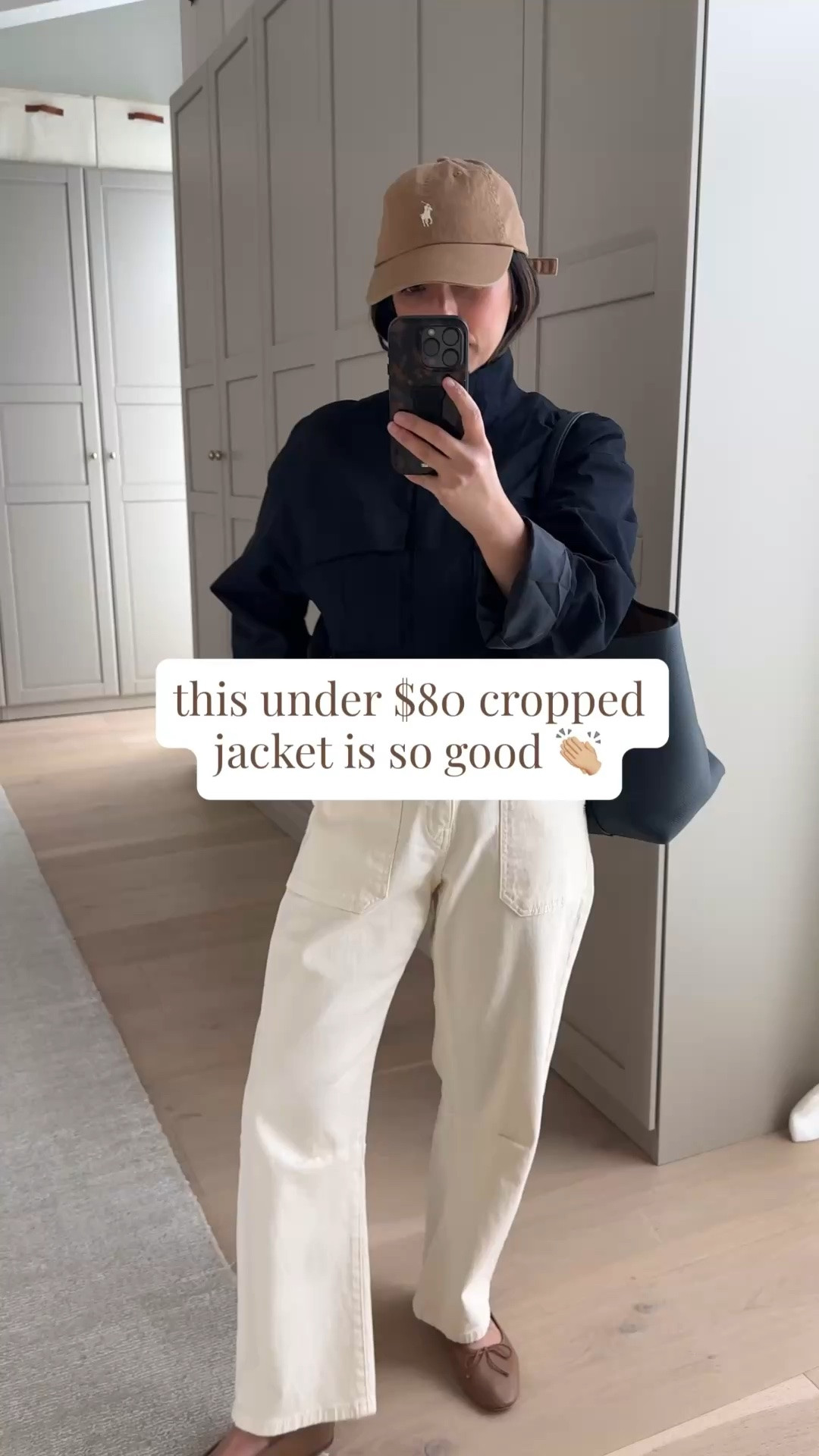Another outfit formula that works every time - cropped jacket and a barrel pant. This jacket is such a great cropped option and these pants are incredible. So soft and flattering. 

Madewell tee xs
Zara jacket xs - color is a deep navy but could pass for black
DL1961 Billie pants 25 - could take the 24
Loeffler Randall flats 5
The Row bag medium in navy
Polo Ralph Lauren hat
Quince earrings

petite style

#LTKmomlife #LTKootd #LTKPetite