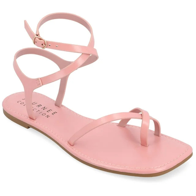 Journee Collection Womens Charra Tru Comfort Foam Buckle Flat Sandals | Walmart (US)