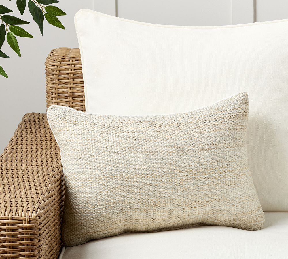 Bruno Handwoven Outdoor Lumbar Throw Pillow | Pottery Barn (US)