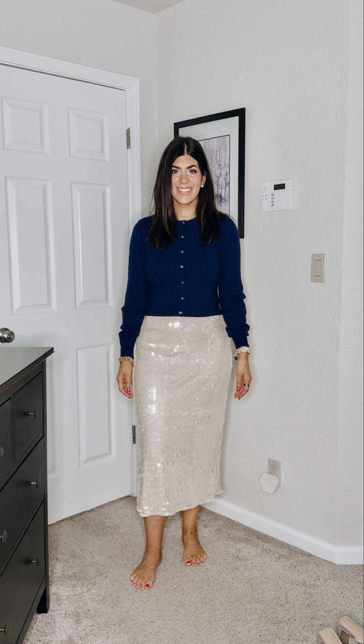 50% off old navy try on
In a small tall sweat (size down for close fit)
And medium tall sequin skirt 

#LTKHoliday #LTKMidsize #LTKSaleAlert