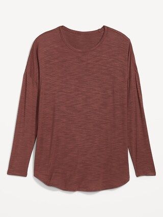 Long-Sleeve Luxe Slub-Knit Tunic T-Shirt for Women | Old Navy (US)