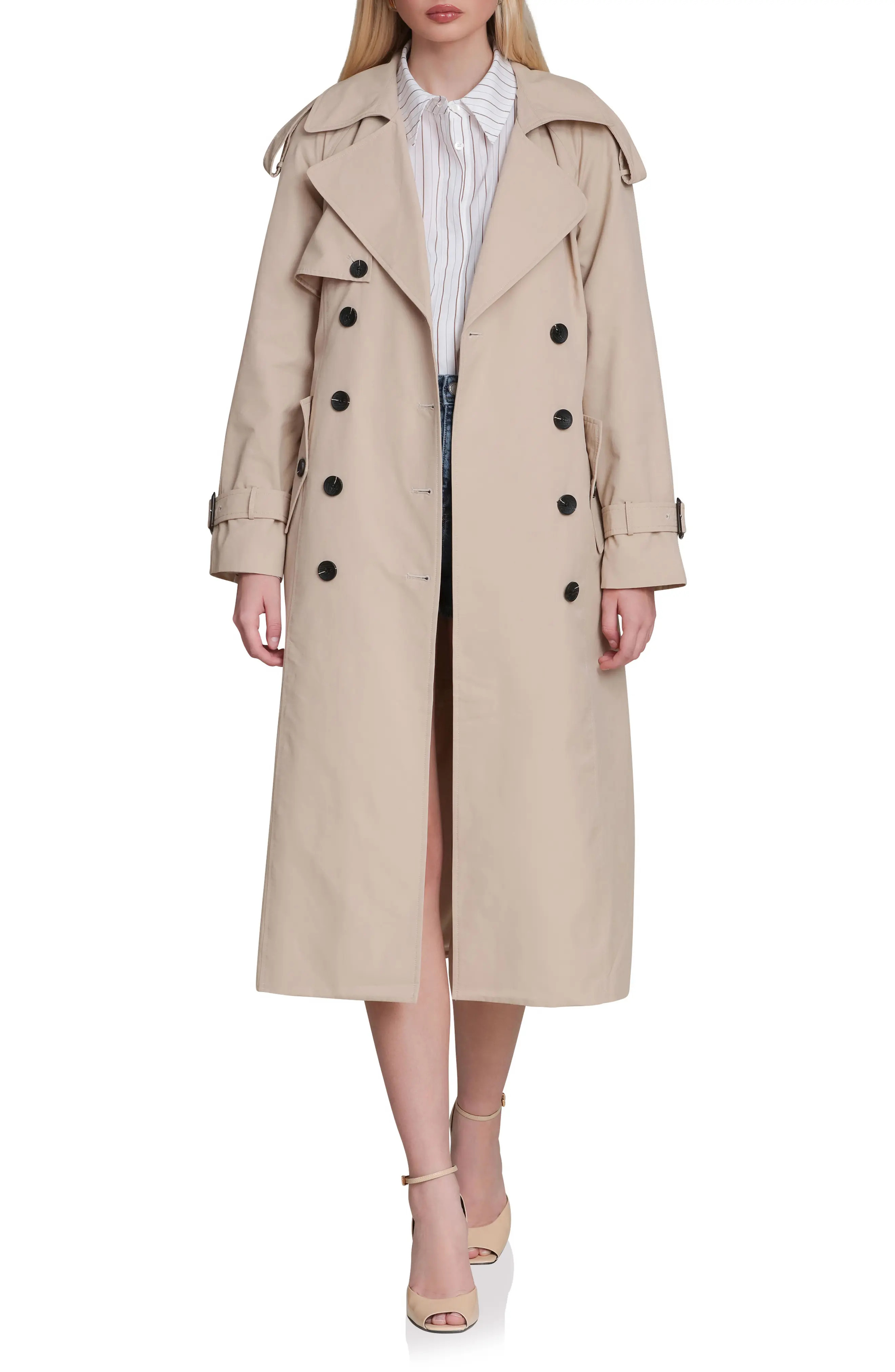 Avec Les Filles Belted Long Trench Coat (Women) | Nordstrom | Nordstrom