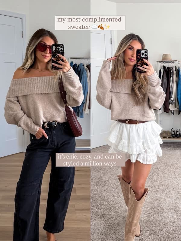 The off the shoulder sweater from amazon that always gets me compliments & remains a best seller!! Size xs