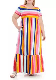 Plus Size Short Sleeve Knit Maxi Dress | Belk