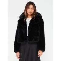 Faux Fur Short Jacket - Black | Very (UK)