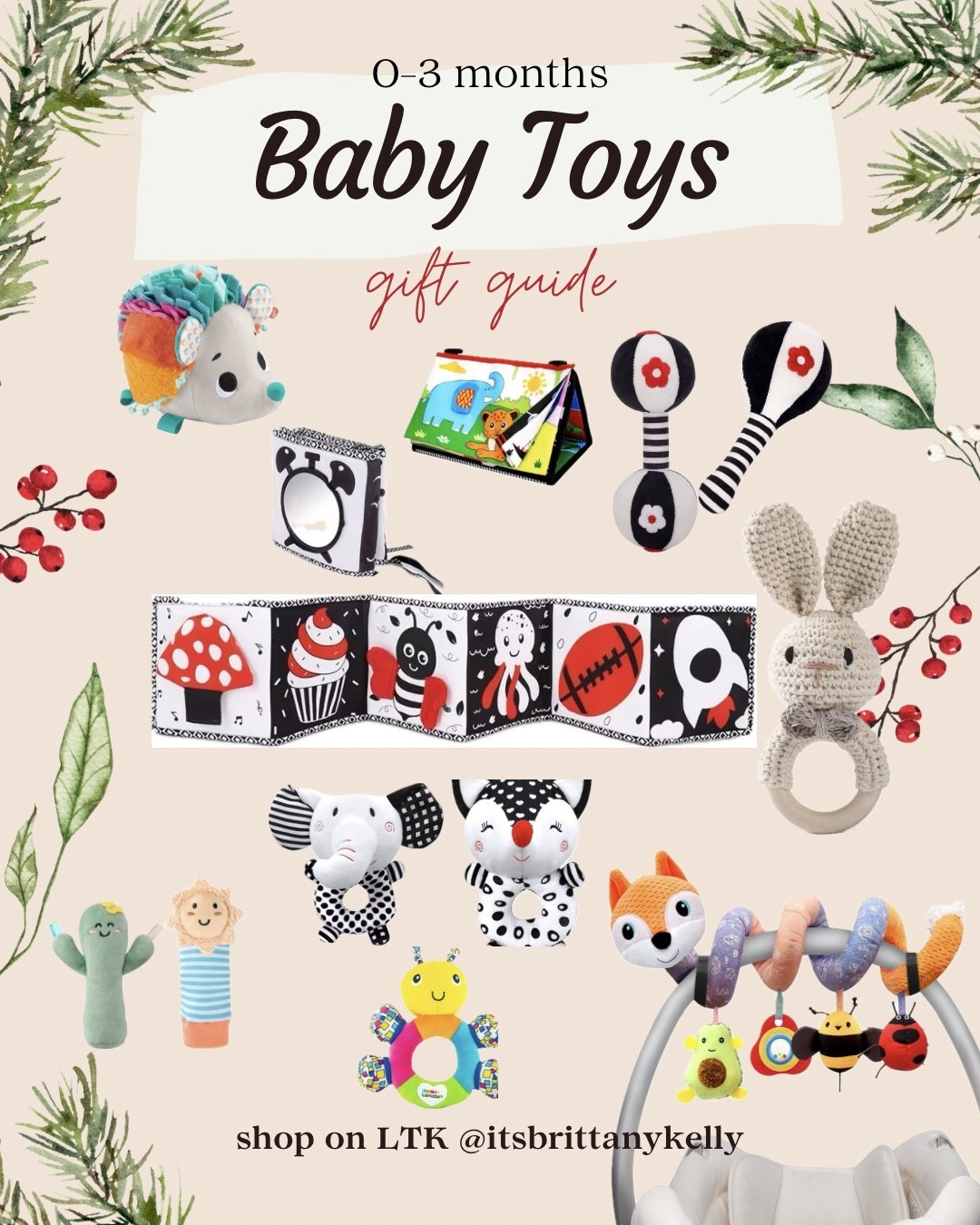 Looking for a gift for a newborn to three month old baby?
I got you covered! Here are some perfect options that are great for littles… and I’m sure parents would appreciate too! 

Baby toys / black and white baby toys / rattle / 

#LTKGiftGuide #LTKBaby