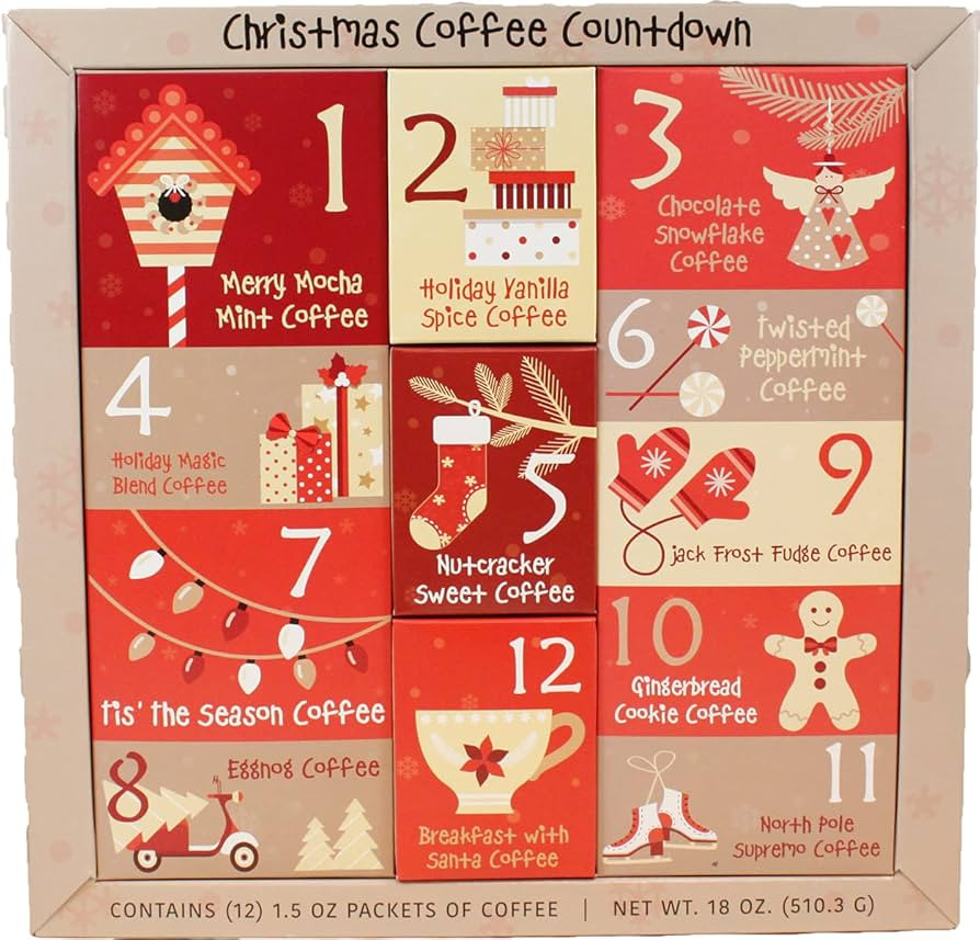Christmas Sampler Gift Advent Calendar 12 Days of Coffees, Teas or Cocoas (Hot Chocolate) for Chr... | Amazon (US)