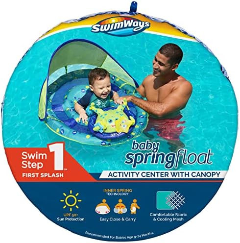 SwimWays Inflatable Baby Spring Octopus Pool Float Activity Center with Canopy | Amazon (US)