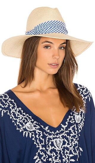 Hat Attack The Harbor Hat in Blue Stripe Frayed Band | Revolve Clothing (Global)
