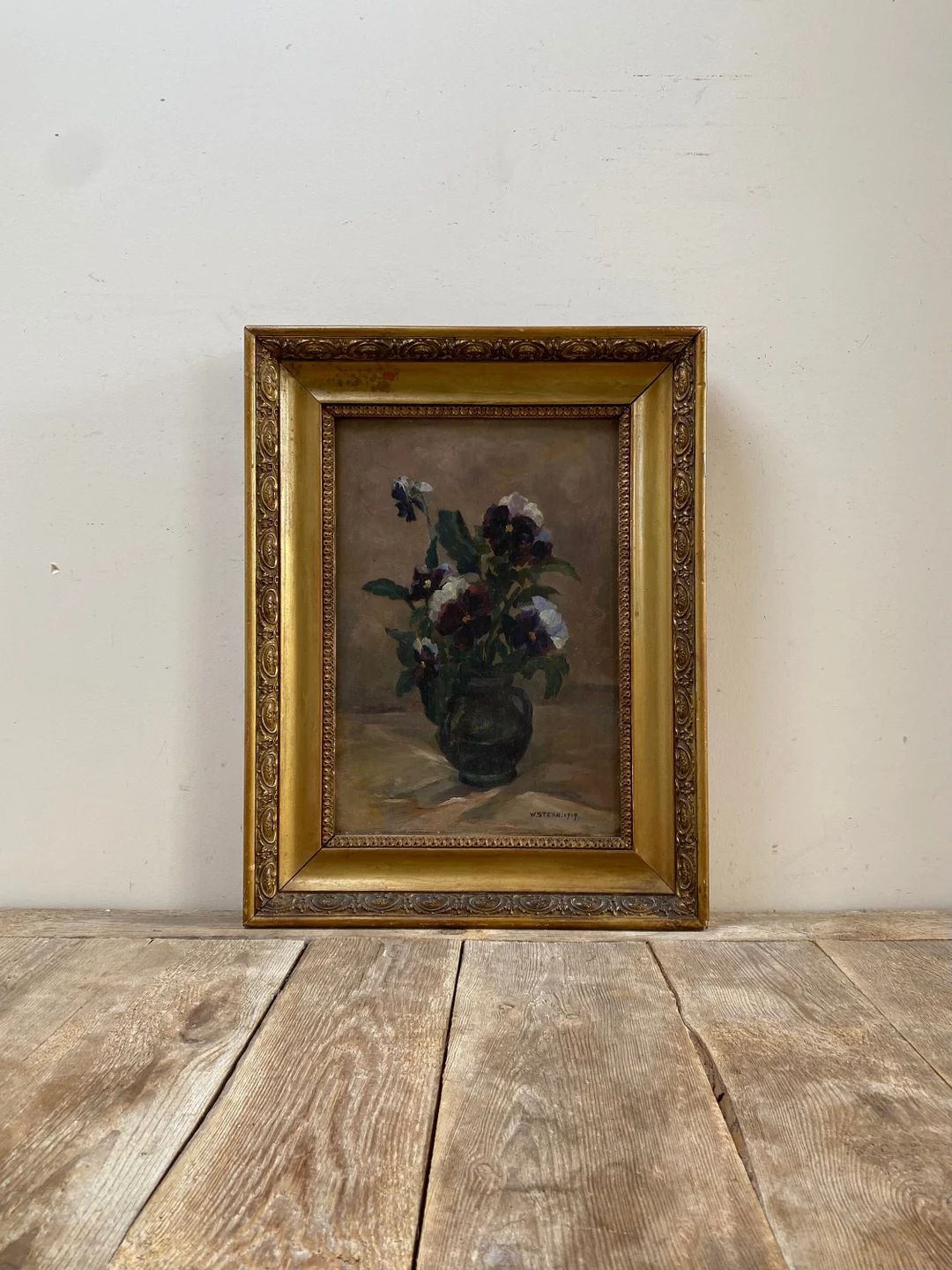Antique violets oil painting, antique Dutch, antique still life, antique moody, antique floral, a... | Etsy (US)