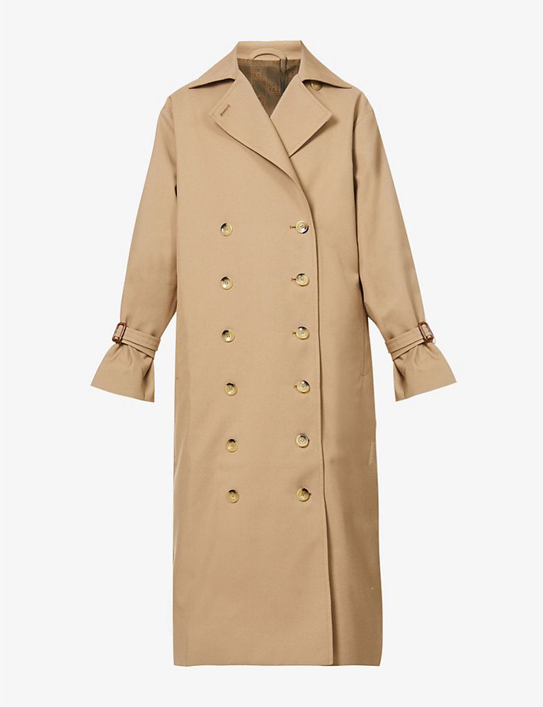Double-breasted cotton-blend trench coat | Selfridges