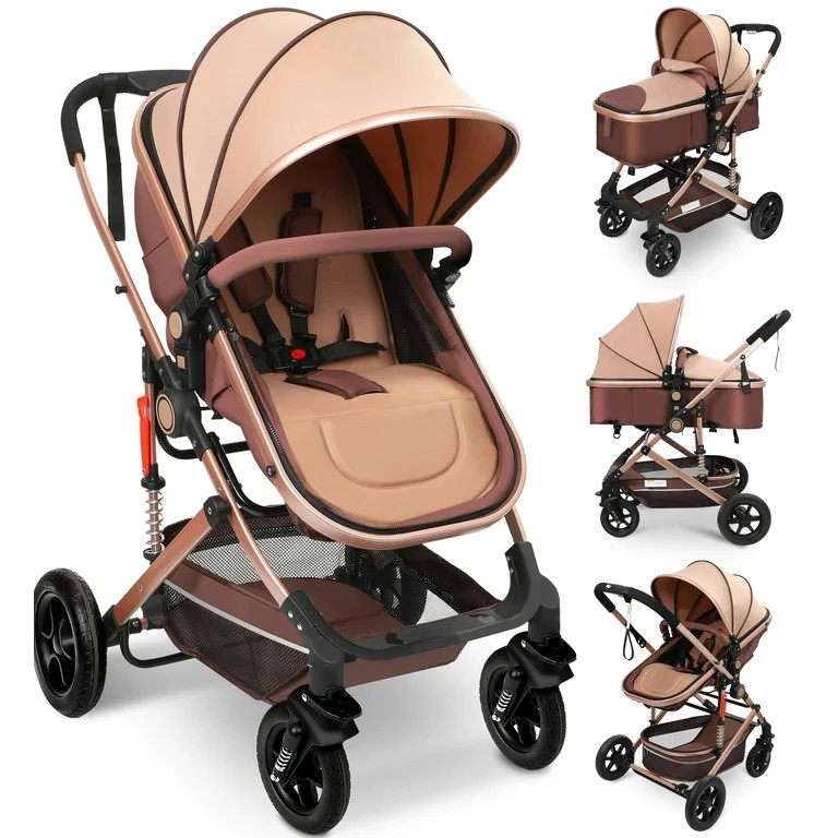 Vomeast Baby Stroller, Foldable Baby Stroller Reversible Bassinet, Travel Stroller for Newborn Ba... | Walmart (US)