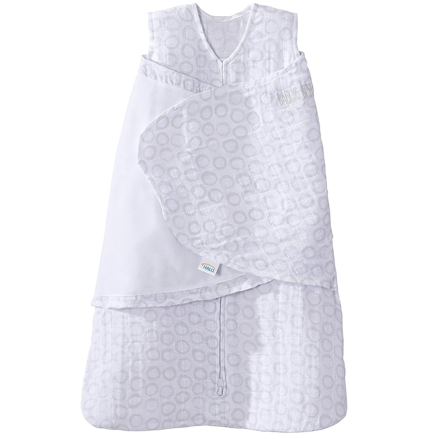 HALO 100% Cotton Muslin Sleepsack Swaddle Wearable Blanket, Circles Grey, Newborn | Amazon (US)