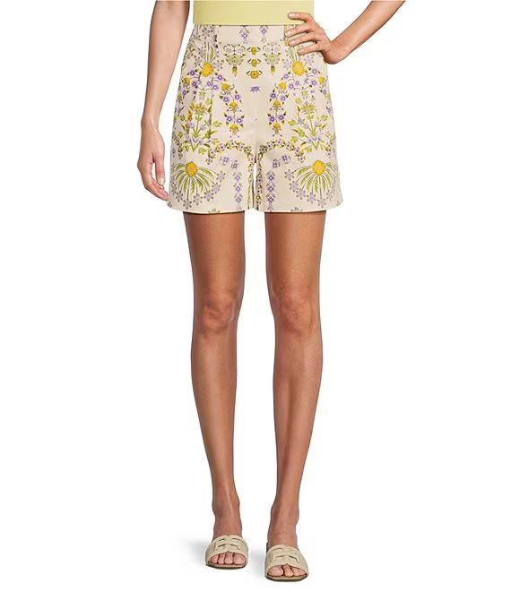 A Loves A Coordinating Floral Printed Pleated High Rise Coordinating Trouser Short | Dillard's | Dillard's
