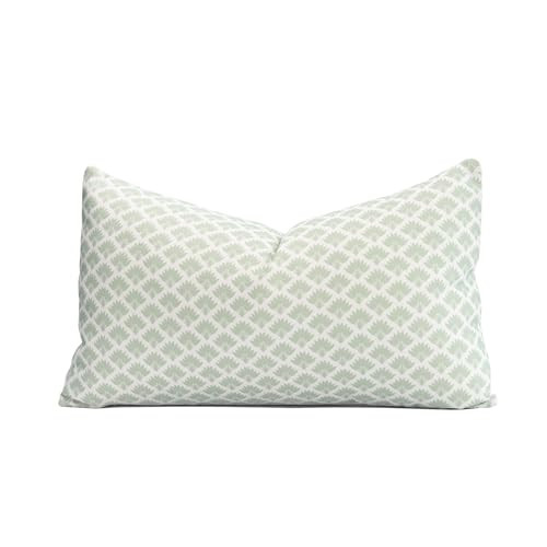 Crumbs Home Modern Farmhouse Fall Linen Indoor Outdoor Lumbar Pillow Cover Only, 12"x20" Water Repellent for Patio, Backyard, Couch, Light Green Neutral Ravenala Palm Tree | Amazon (US)