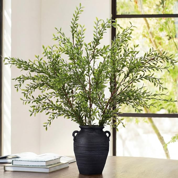 3 Pack 43" Artificial Eucalyptus Branches for Spring Home Decor, Tall Faux Greenery Stems for Vas... | Amazon (US)