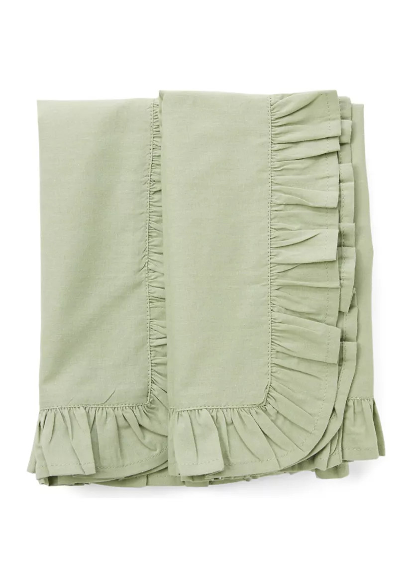 Set of 2 Green Solid Ruffled Napkins | Belk