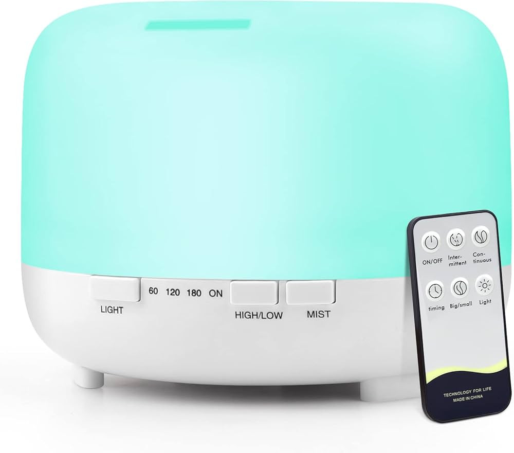 Aromatherapy Essential Oil Diffuser for Room: 500ml Aroma Air Humidifier Remote Control for Home ... | Amazon (US)